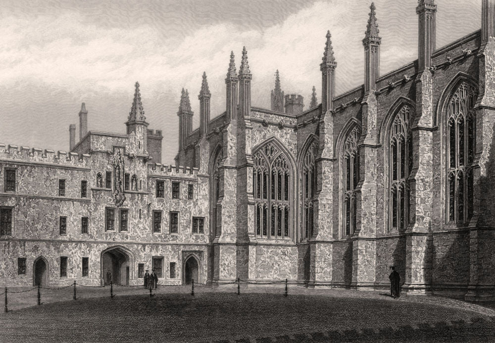 New College Chapel, Oxford, by John Le Keux 1837 old antique print picture